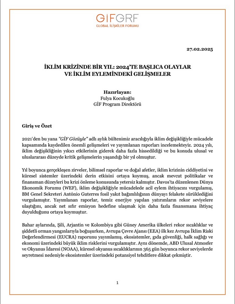 İklim Krizinde Bir Yıl: 2024’te Başlıca Olaylar ve İklim Eylemindeki Gelişmeler